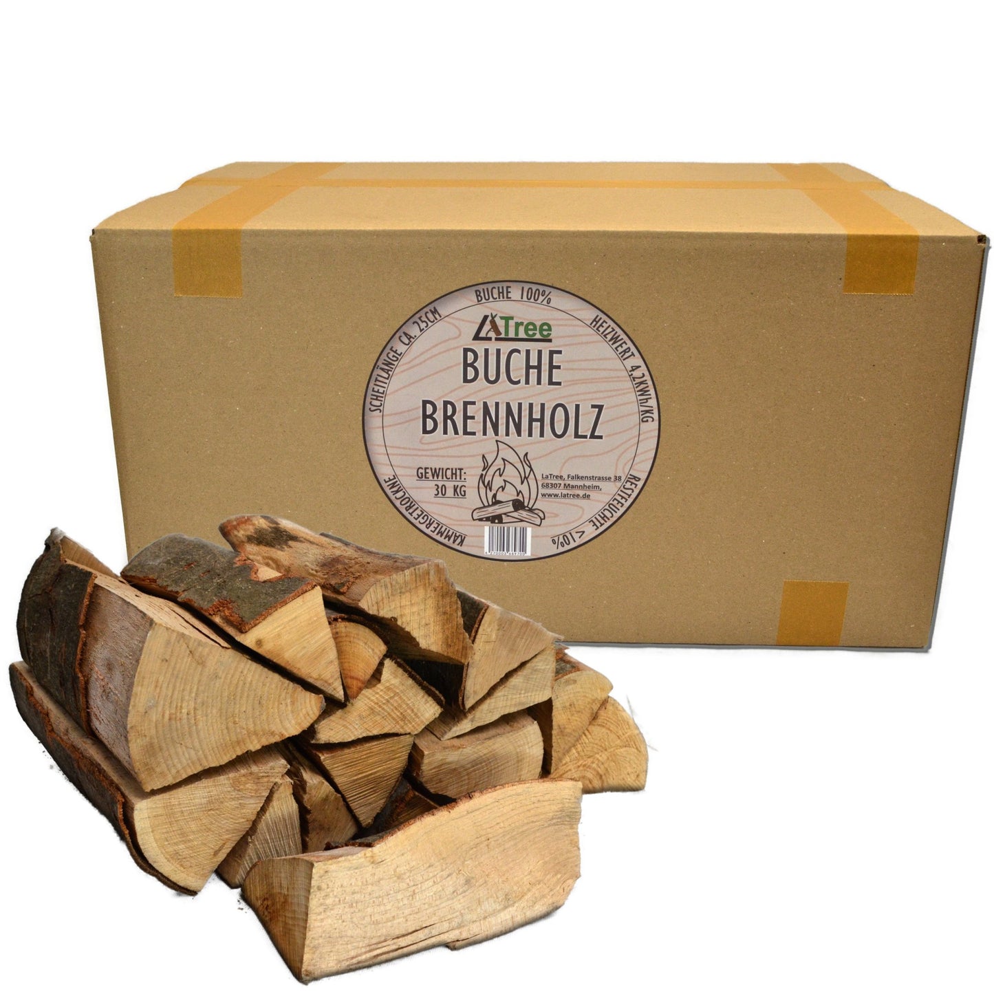 Kaminholz 25kg Buche Brennholz 25CM - LaTree